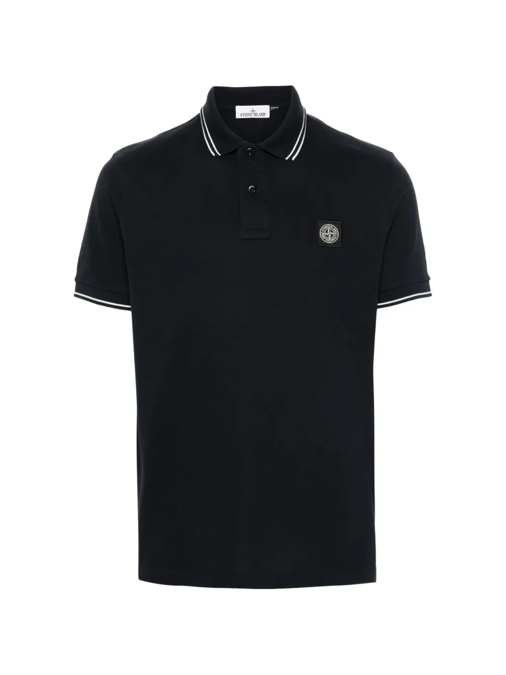 Stone Island 2200010 organic-cotton piqué with stretch polo Blauw