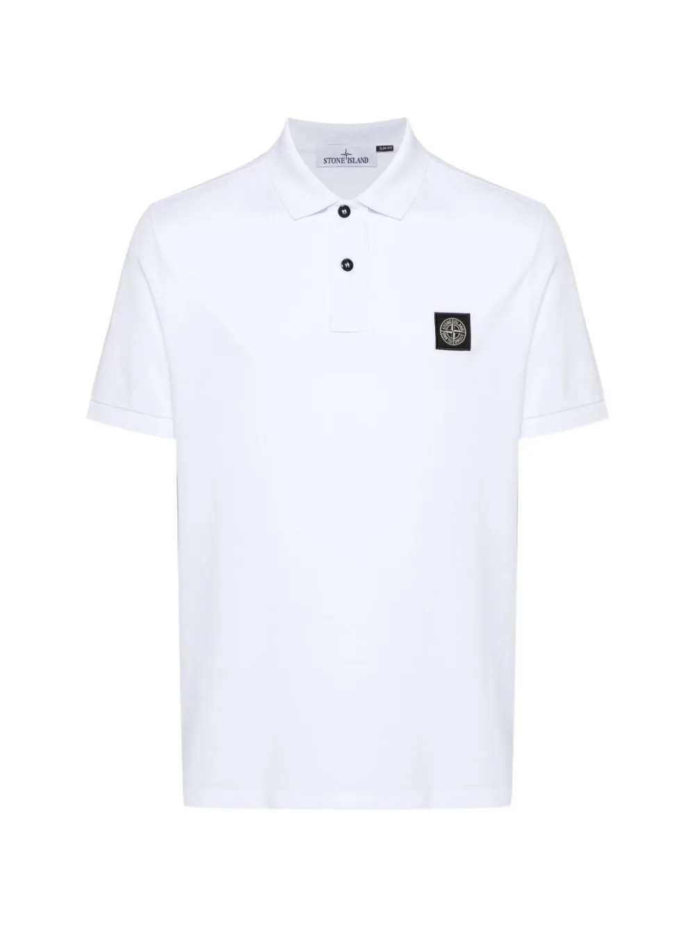 Stone Island logo-patch polo shirt Wit