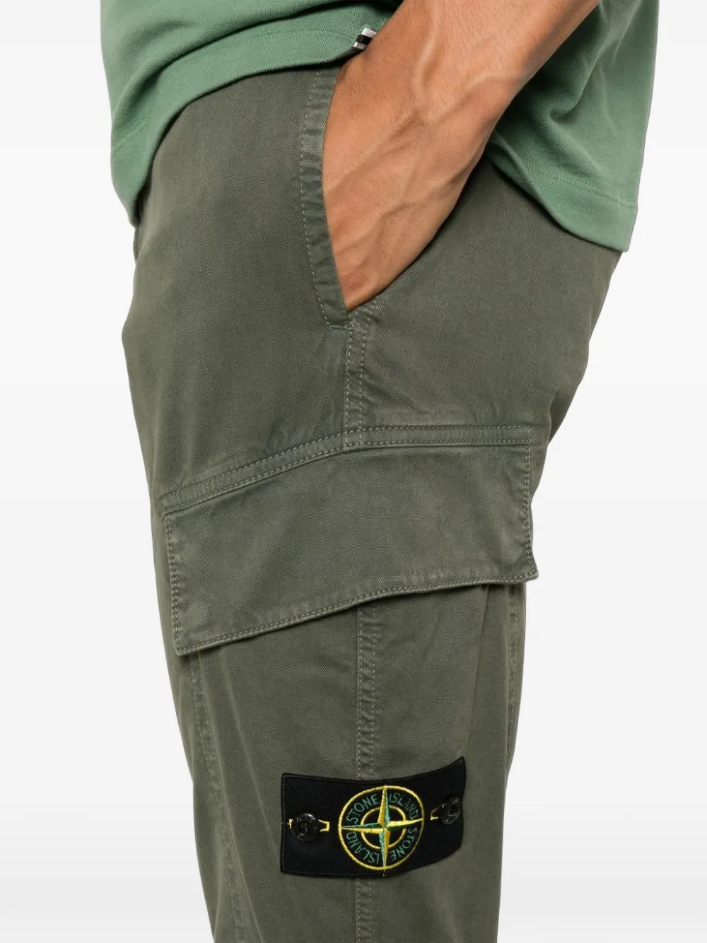 Stone Island logo-patch cargo pants Groen