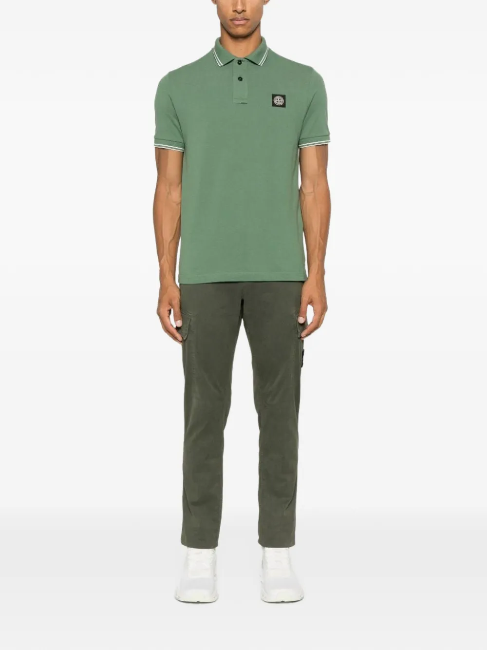 Stone Island logo-patch cargo pants Groen