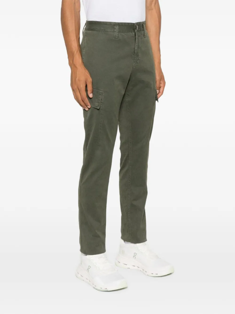 Stone Island logo-patch cargo pants Groen