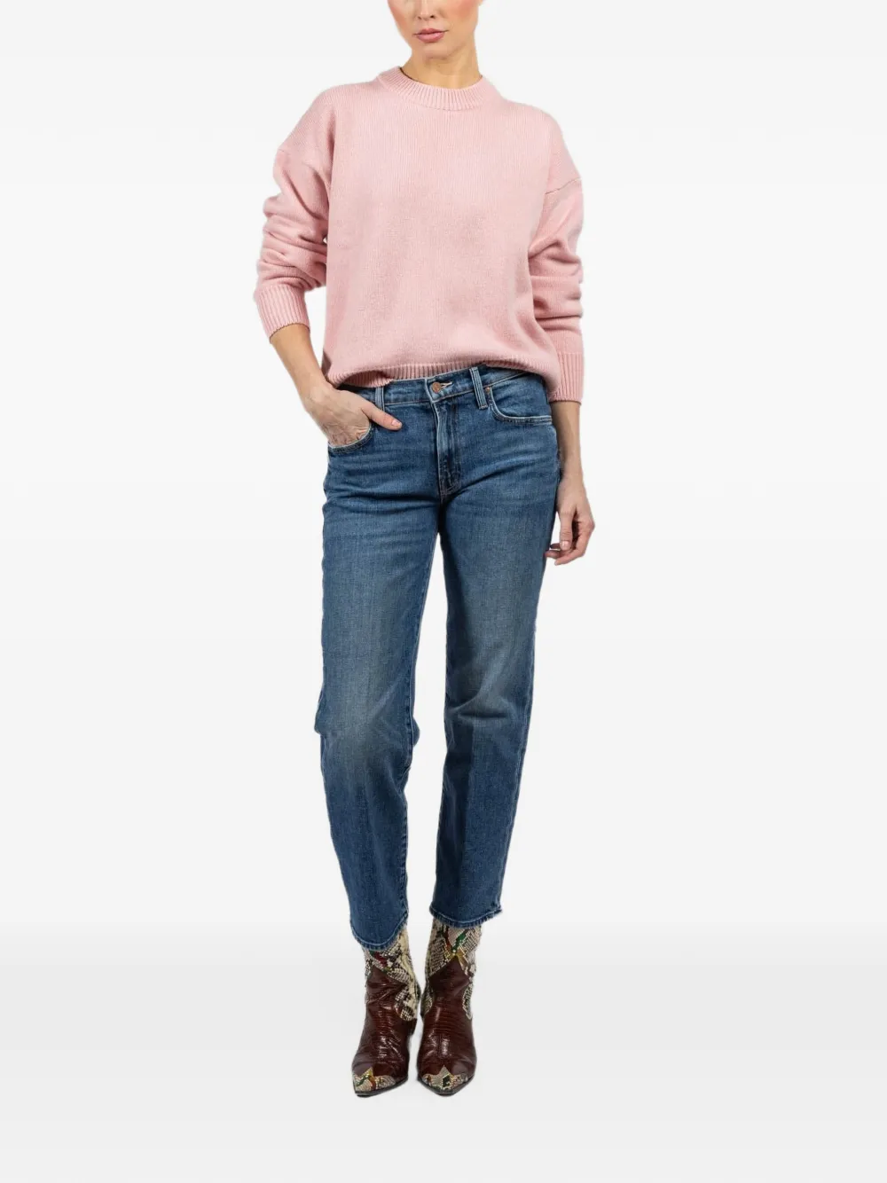 MOTHER Rambler cropped jeans Blauw