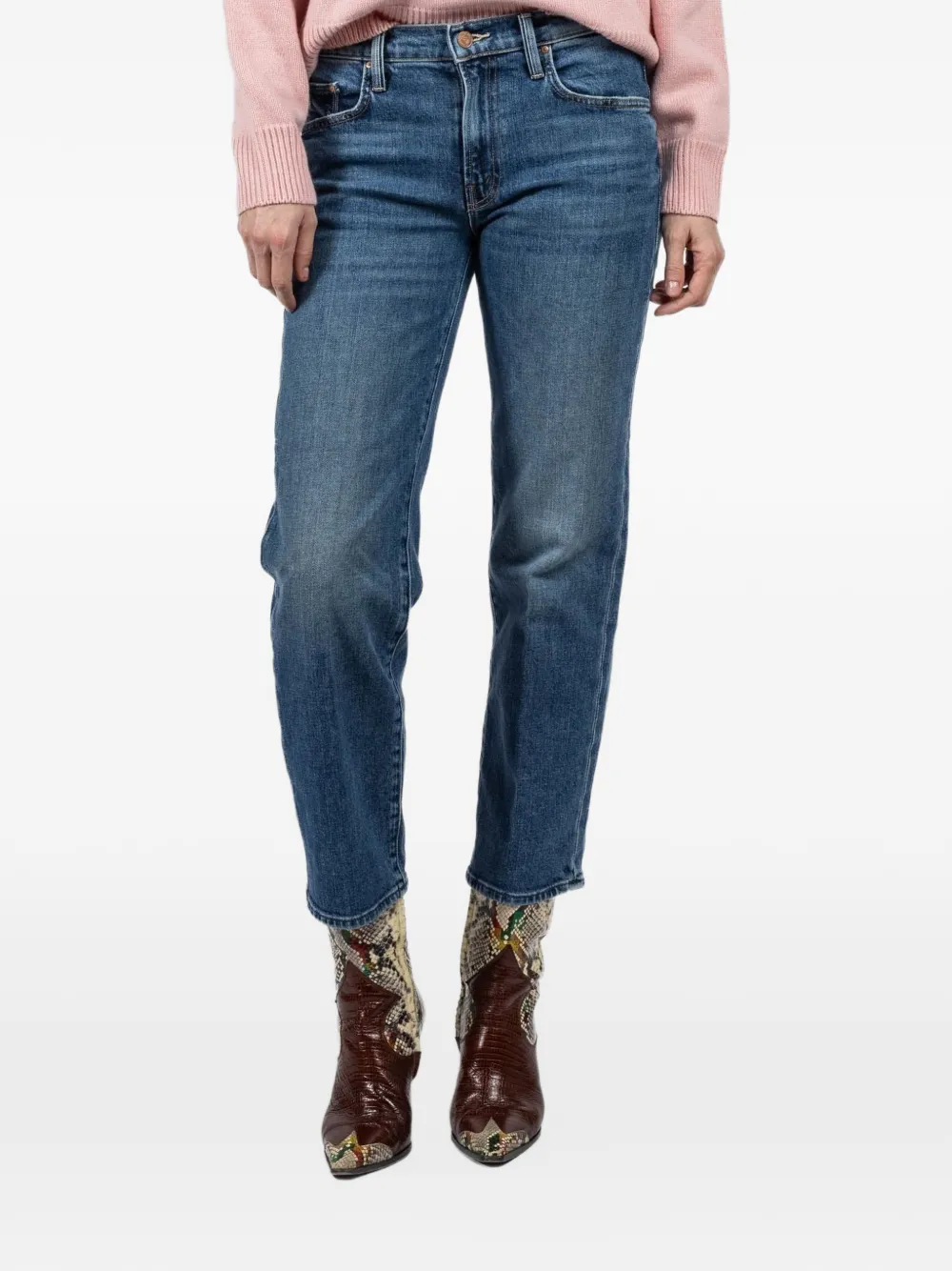 MOTHER Rambler cropped jeans Blauw