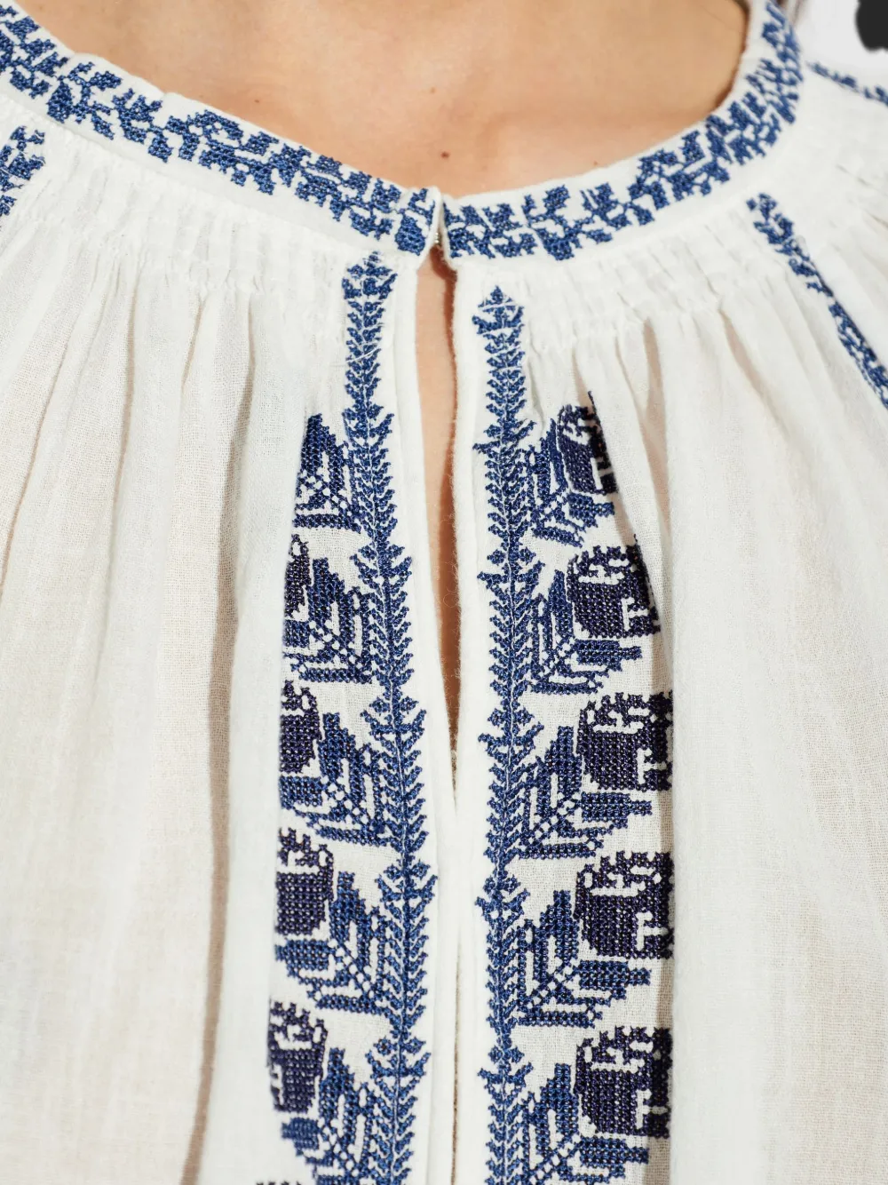 ISABEL MARANT Ludy embroidered cotton dress Wit