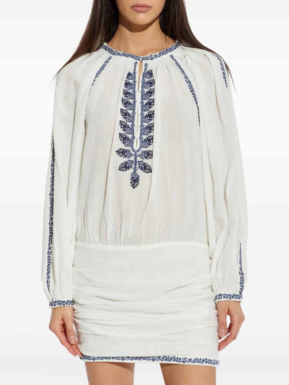 ISABEL MARANT Ludy embroidered cotton dress Wit