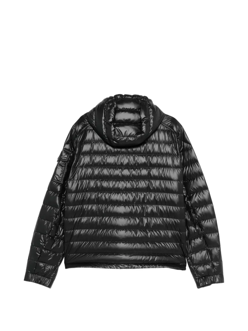 Moncler Lauros hooded short down jacket Zwart
