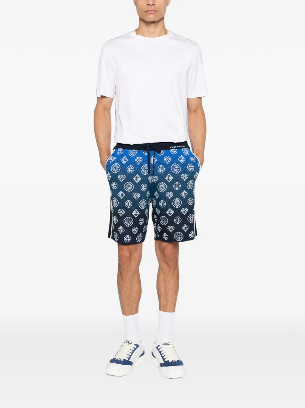 Casablanca monogram-pattern gradient-effect shorts Blauw