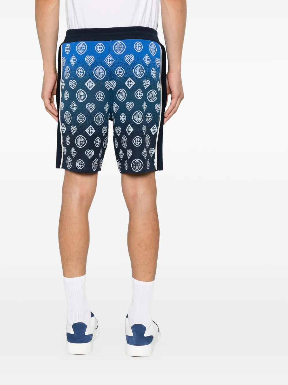 Casablanca monogram-pattern gradient-effect shorts Blauw