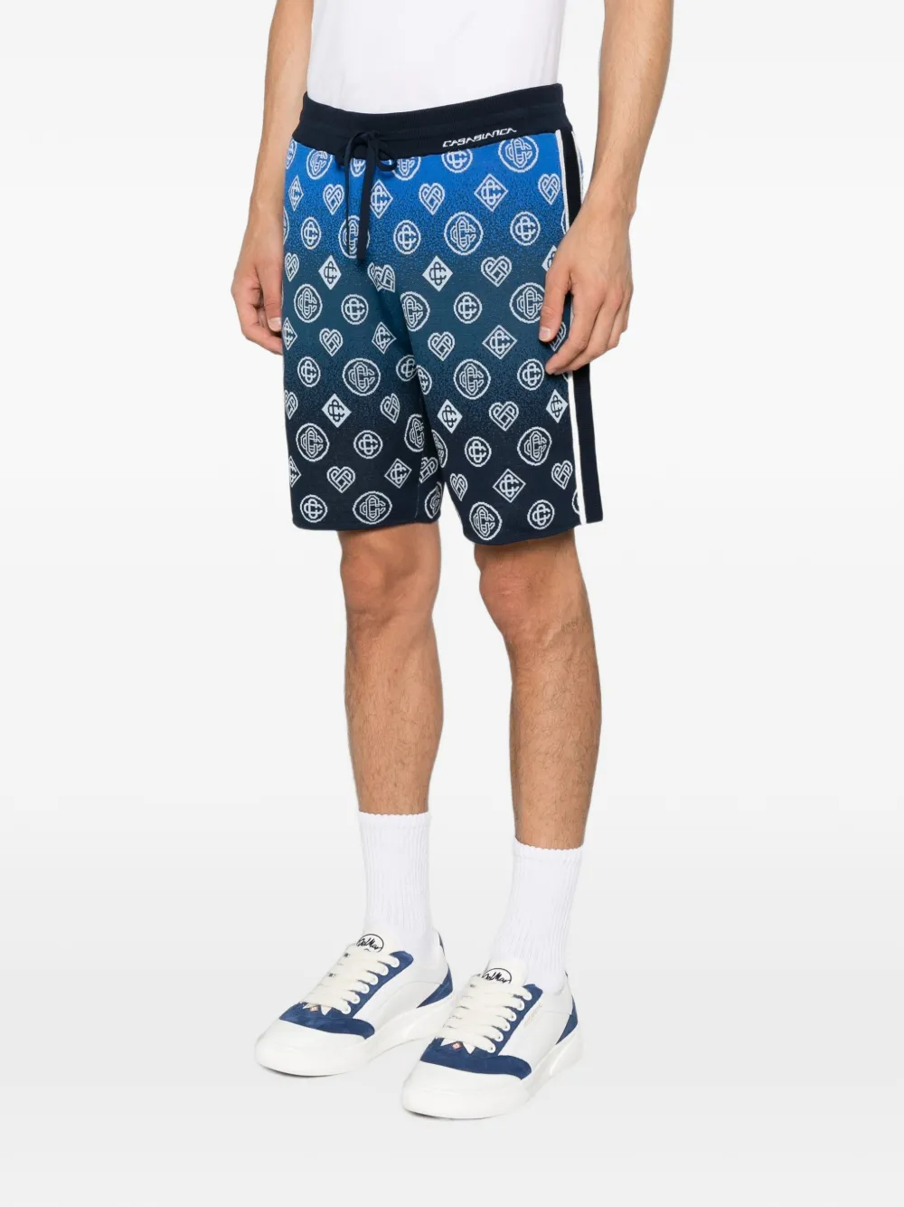 Casablanca monogram-pattern gradient-effect shorts Blauw