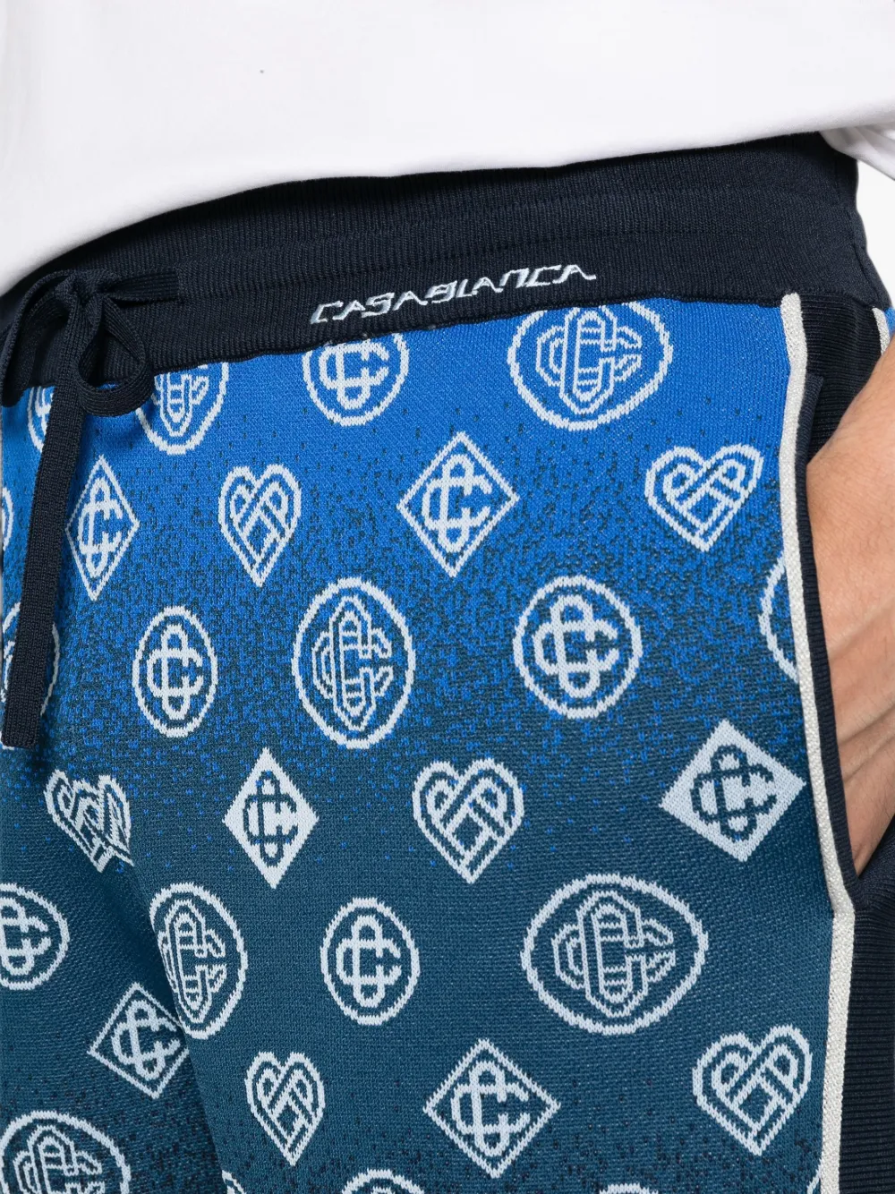 Casablanca monogram-pattern gradient-effect shorts Blauw