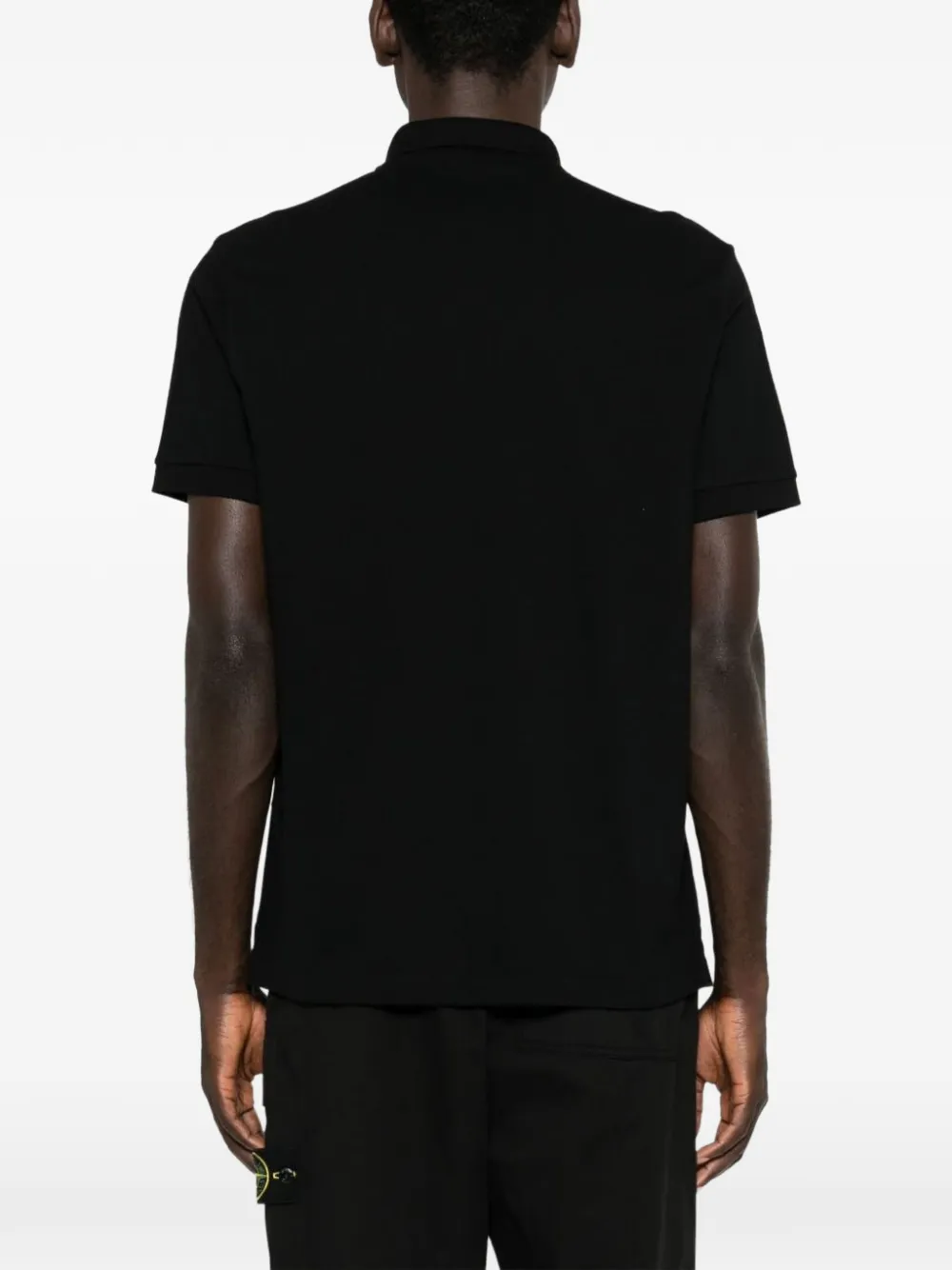 Stone Island logo-patch polo shirt Zwart