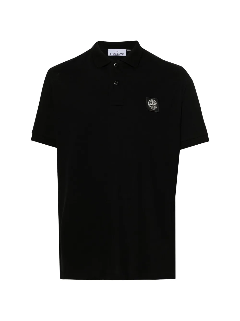 Stone Island logo-patch polo shirt Zwart