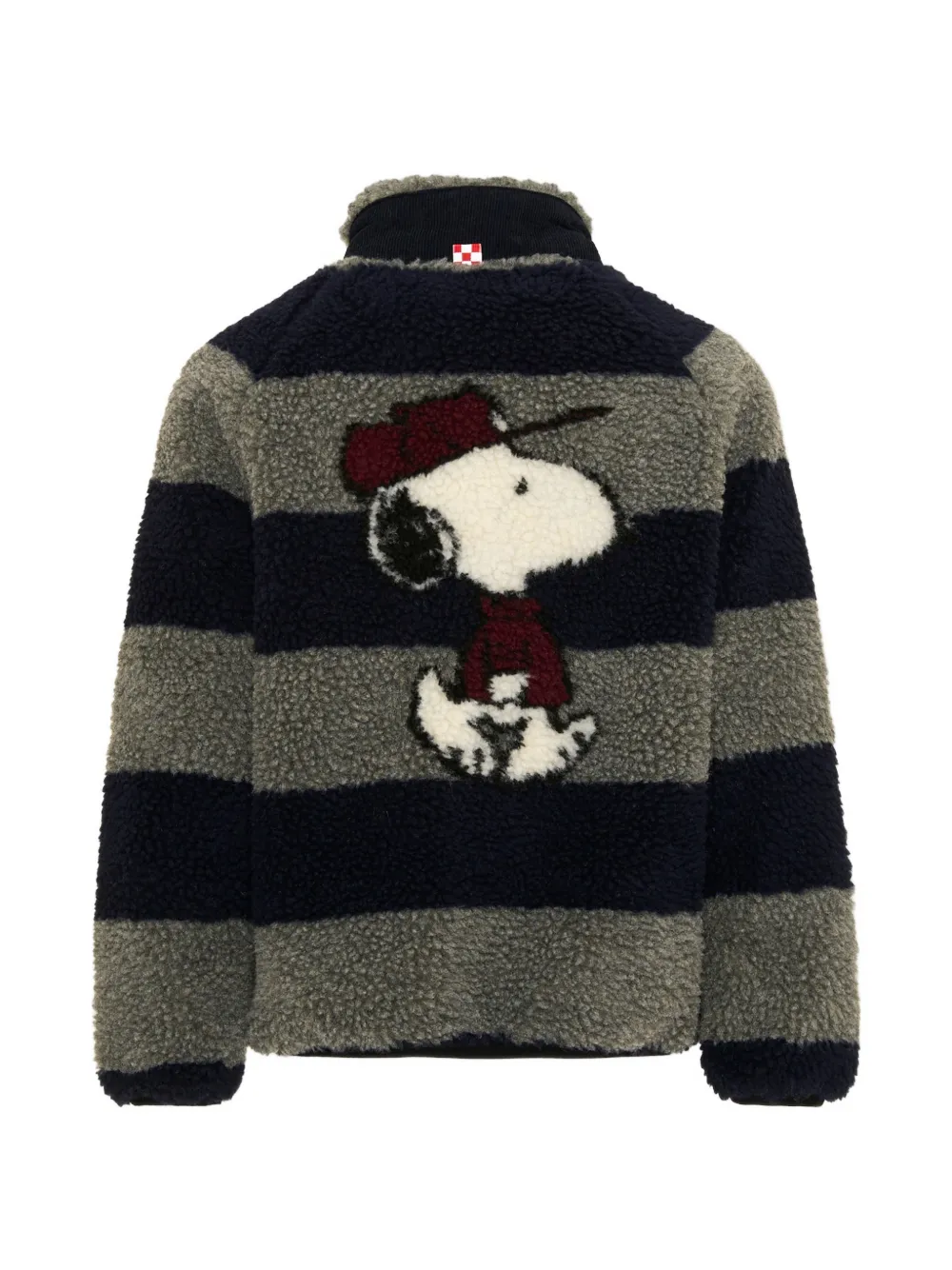 MC2 Saint Barth Kids Keystone Snoopy-patch striped jacket Groen