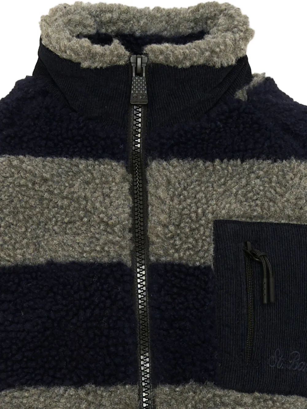MC2 Saint Barth Kids Keystone Snoopy-patch striped jacket Groen