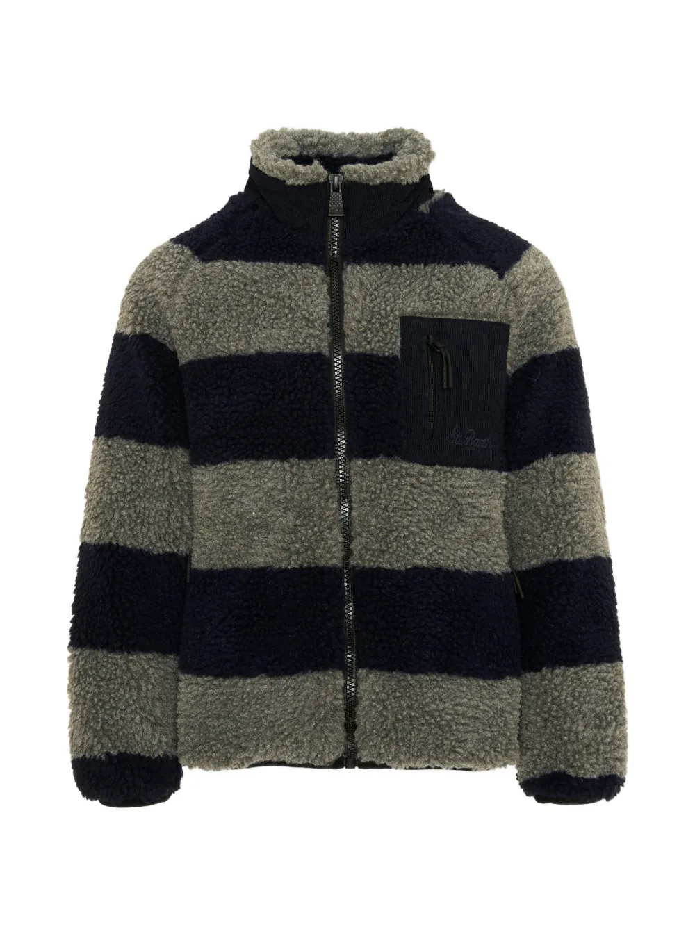 MC2 Saint Barth Kids Keystone Snoopy-patch striped jacket Groen