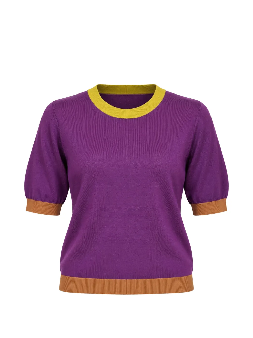 IN BED WITH YOU colour-block short-sleeve sweater - Violet