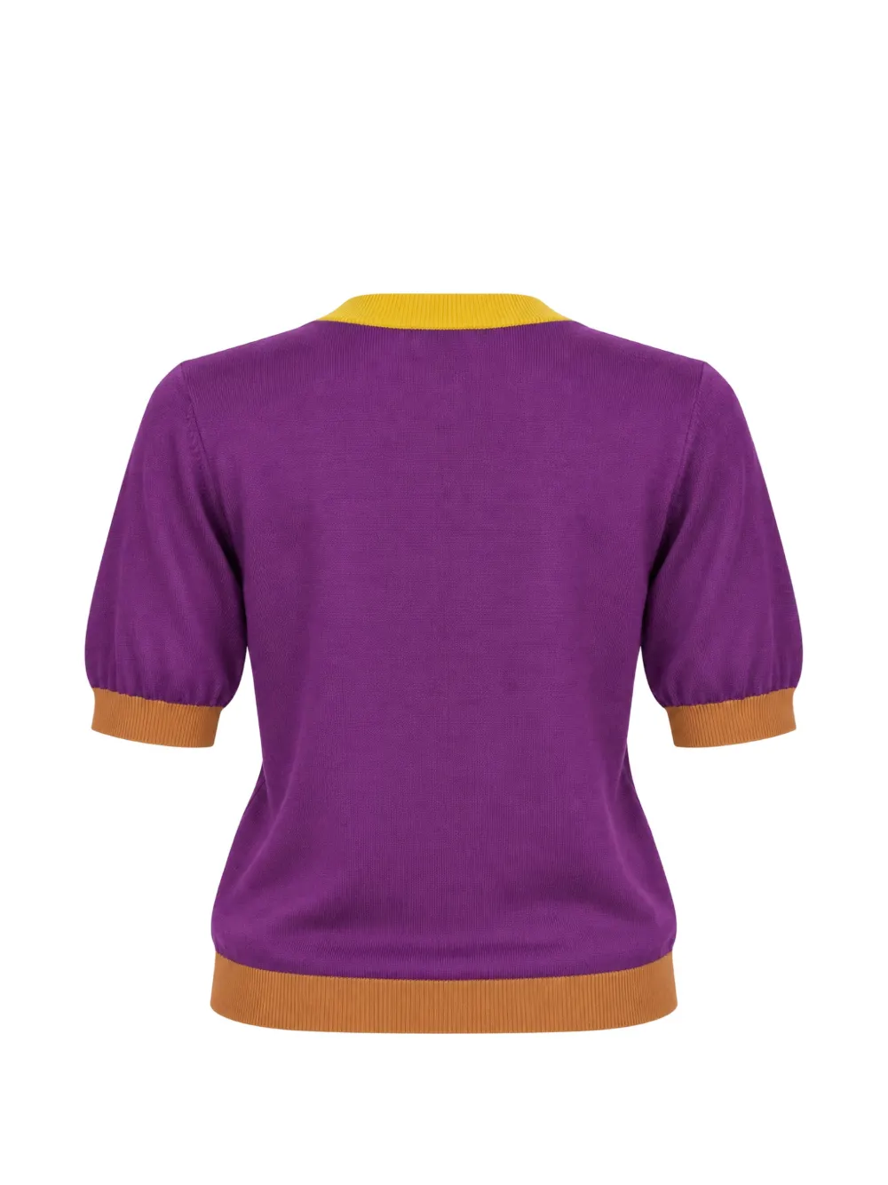 IN BED WITH YOU colour-block short-sleeve sweater Paars