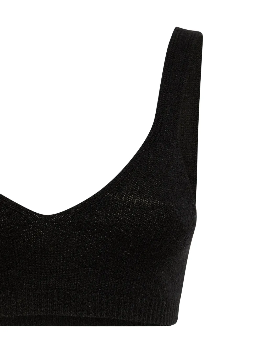 Laneus fine-knit sleeveless bralette Zwart