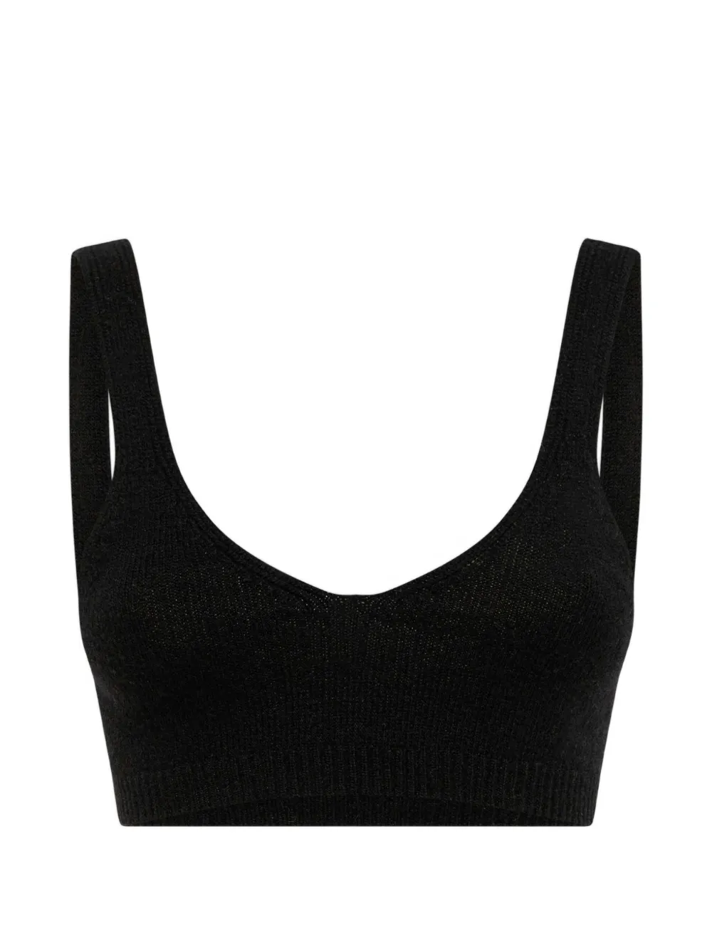 Laneus fine-knit sleeveless bralette - Nero