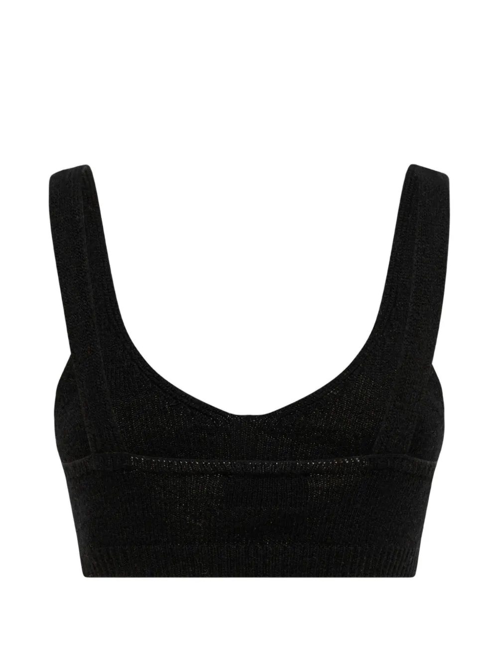 Laneus fine-knit sleeveless bralette Zwart