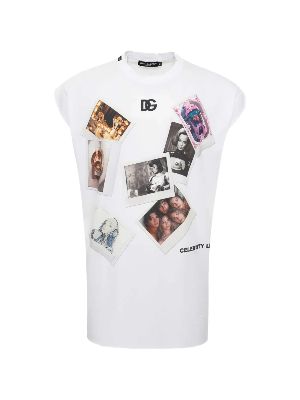 Dolce & Gabbana photographic-print logo-patch T-shirt - Bianco