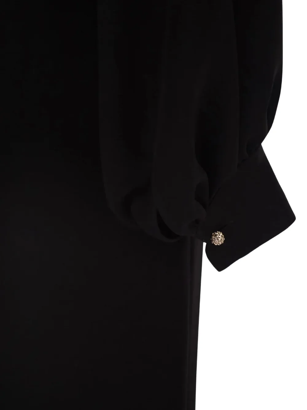 Max Mara draped long-sleeve midi dress Zwart