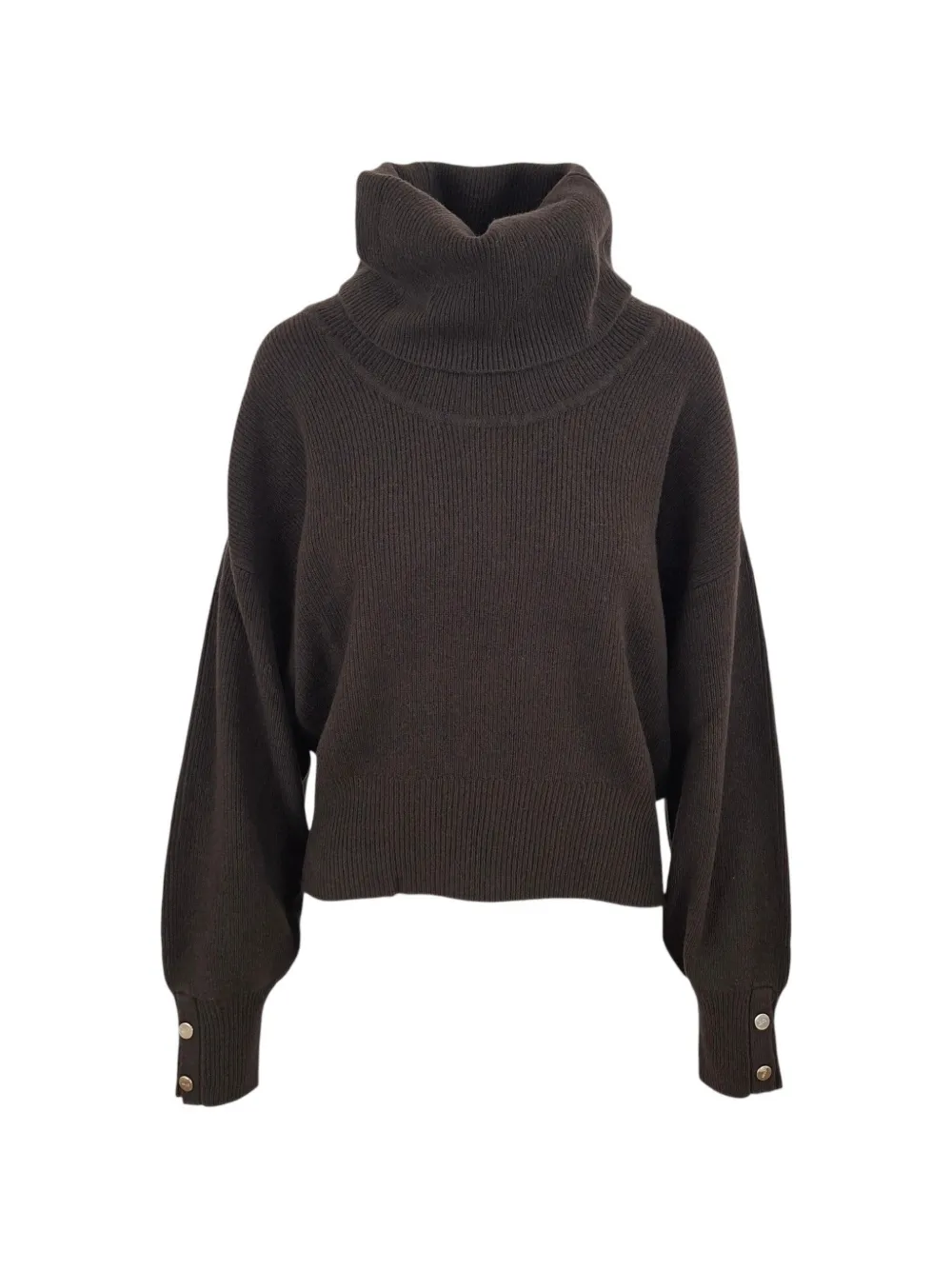LIU JO roll-neck button-cuff sweater - Marrone