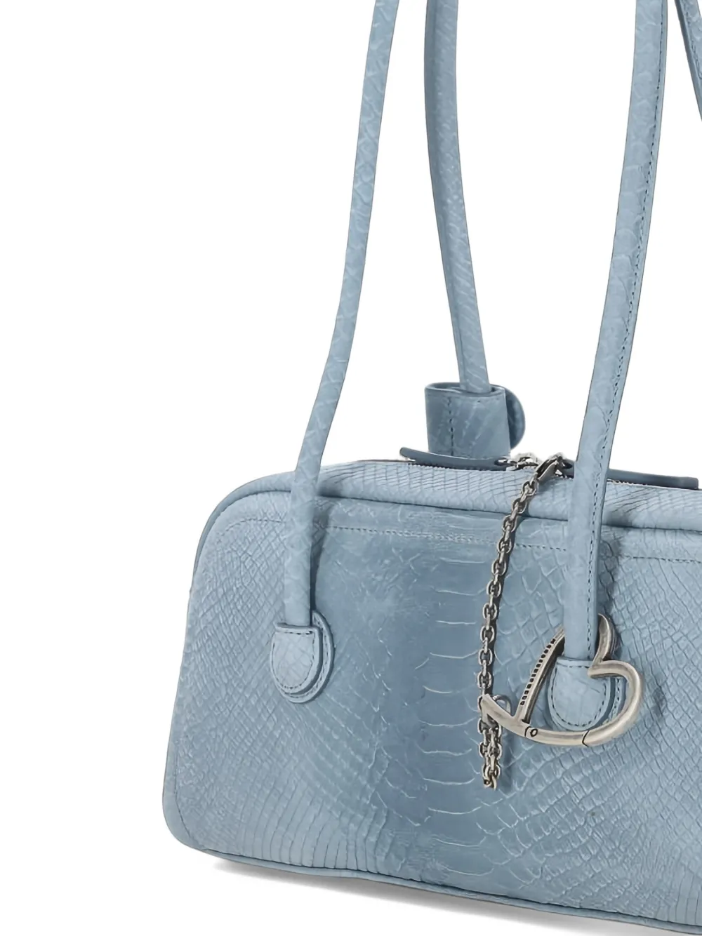 Marge Sherwood Suède mini-schoudertas met python-effect Blauw