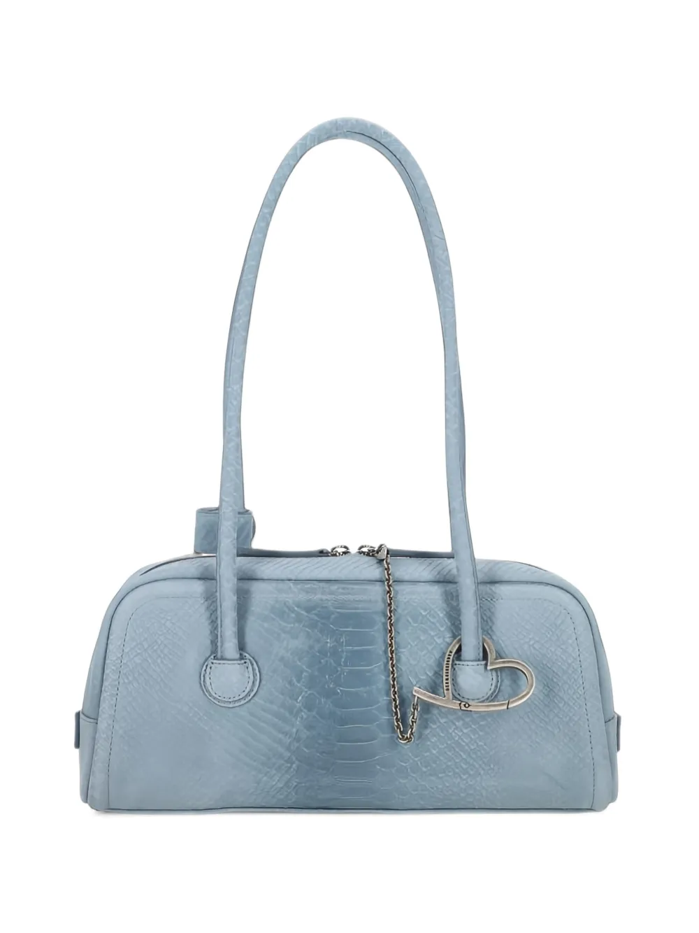 Marge Sherwood Mini python-effect suede shoulder bag - Blu