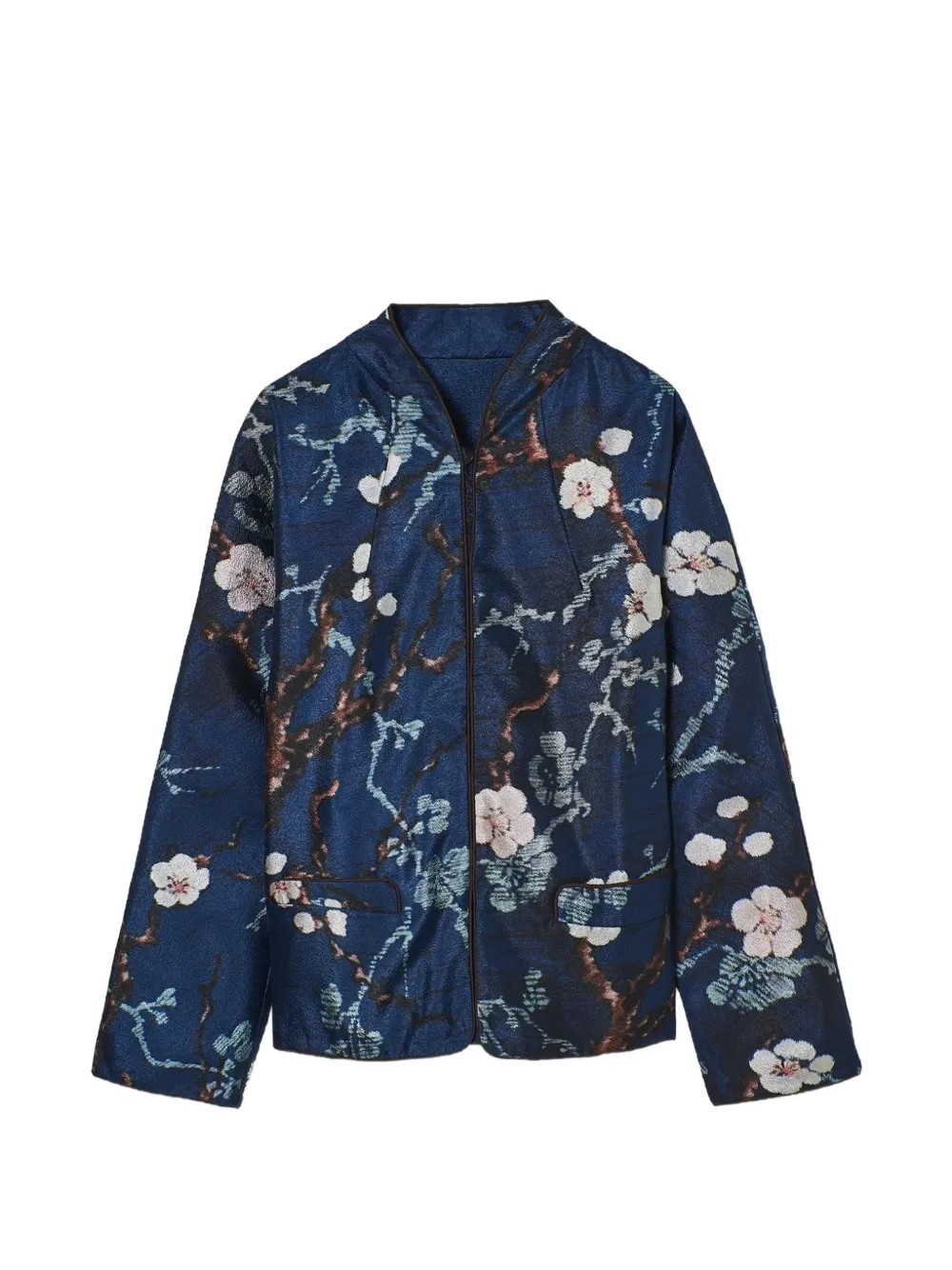 PSOPHIA floral-print jacquard jacket - Blau