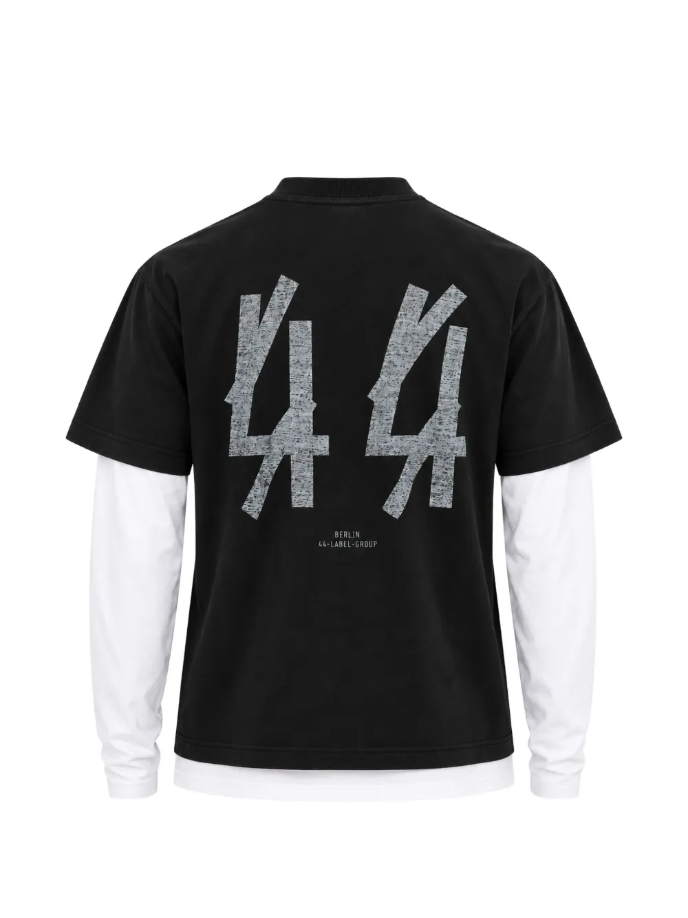 44 LABEL GROUP layered-design logo-print T-shirt Zwart