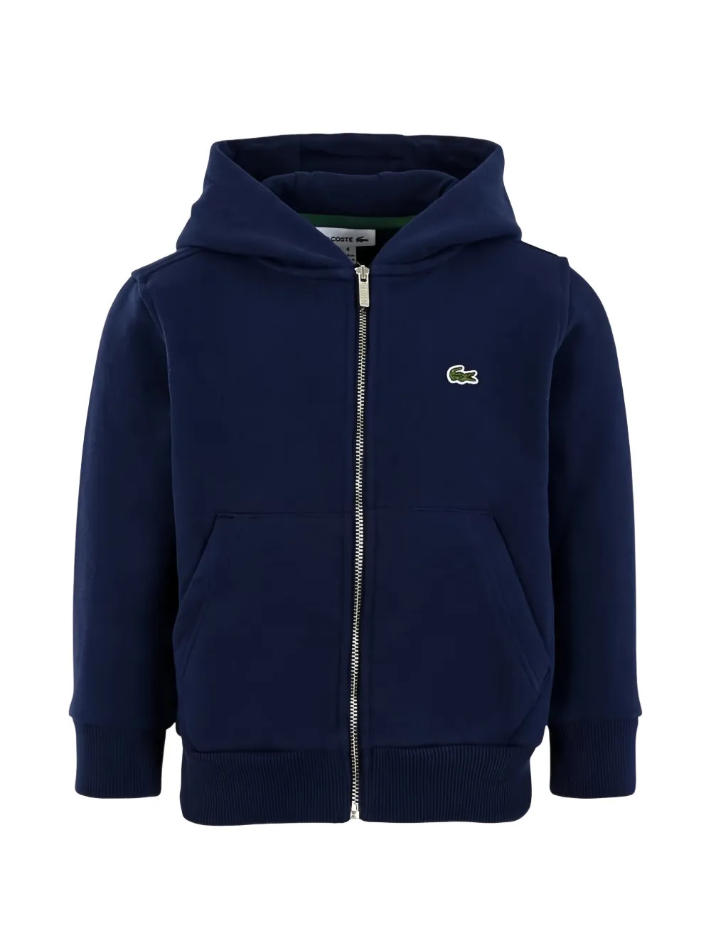 Lacoste Kids logo-patch zip-up hoodie Blauw