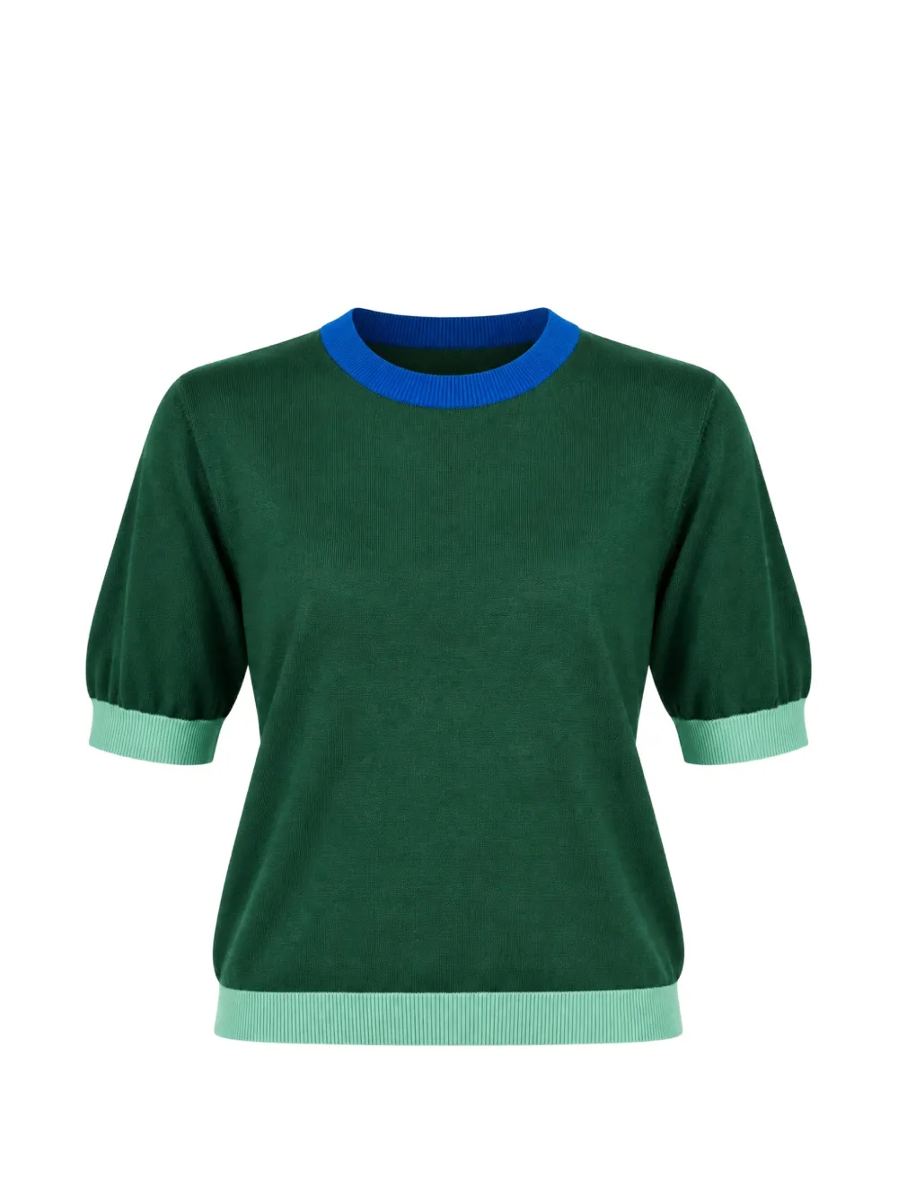 IN BED WITH YOU colour-block short-sleeve sweater - Grün