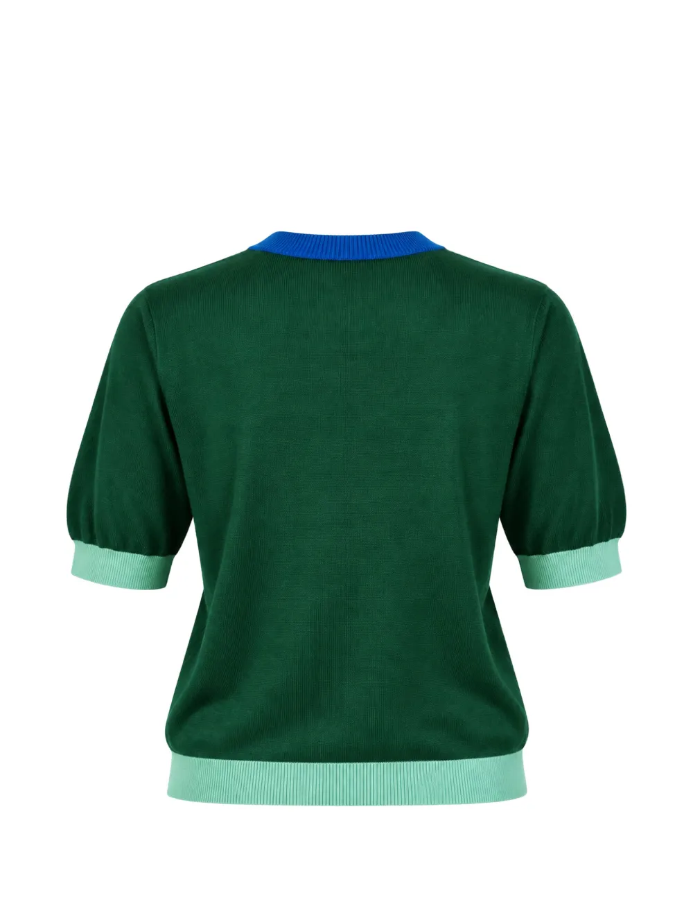 IN BED WITH YOU colour-block short-sleeve sweater Groen