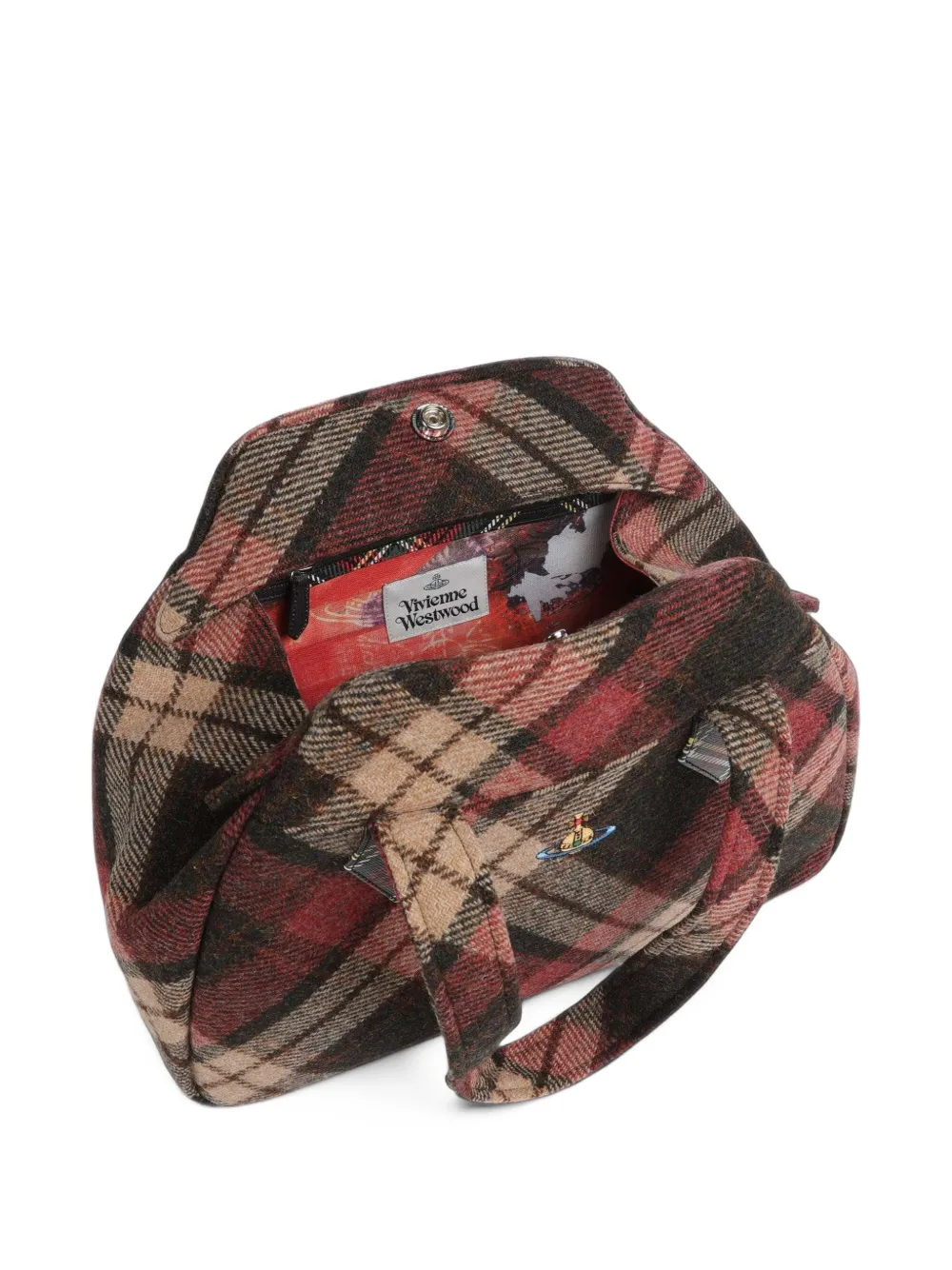 Vivienne Westwood tartan-check tote bag Rood