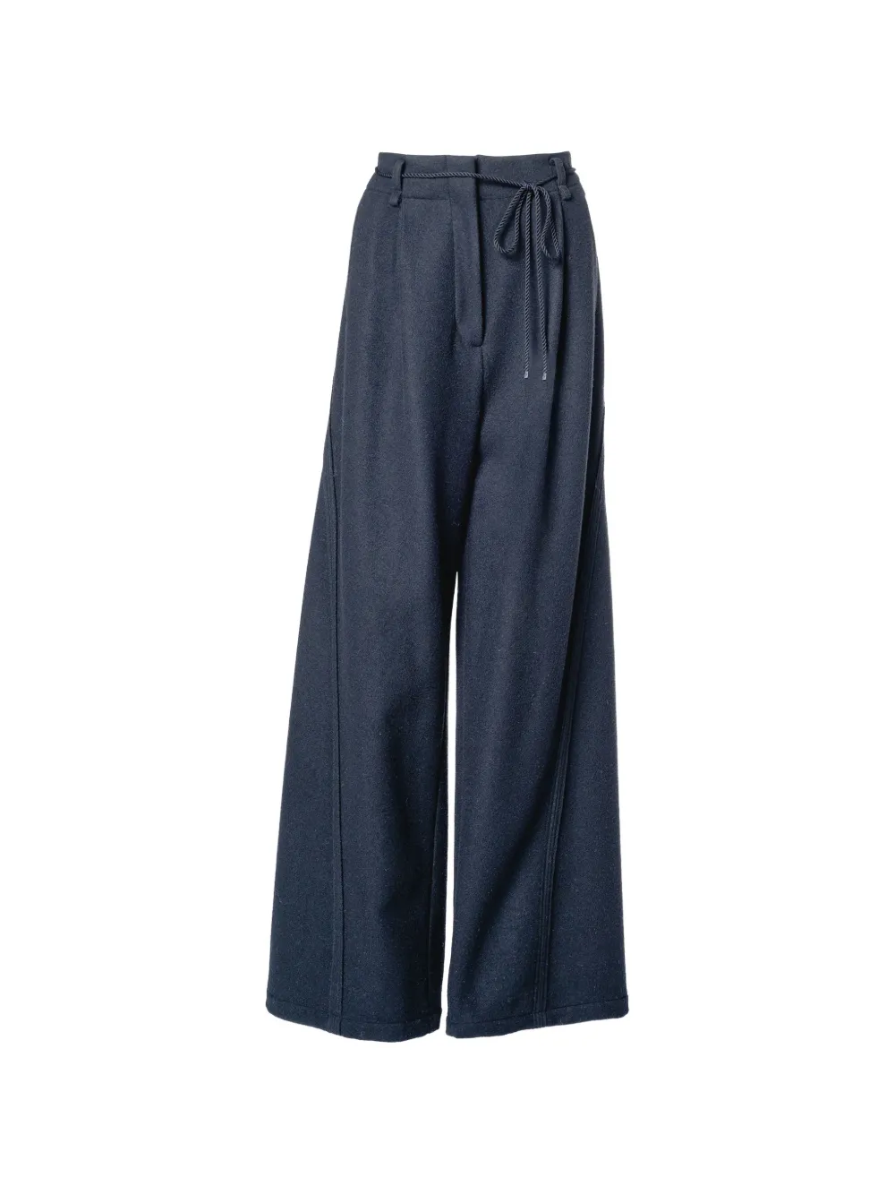 Muller Of Yoshiokubo Mellow belted pleated trousers Zwart