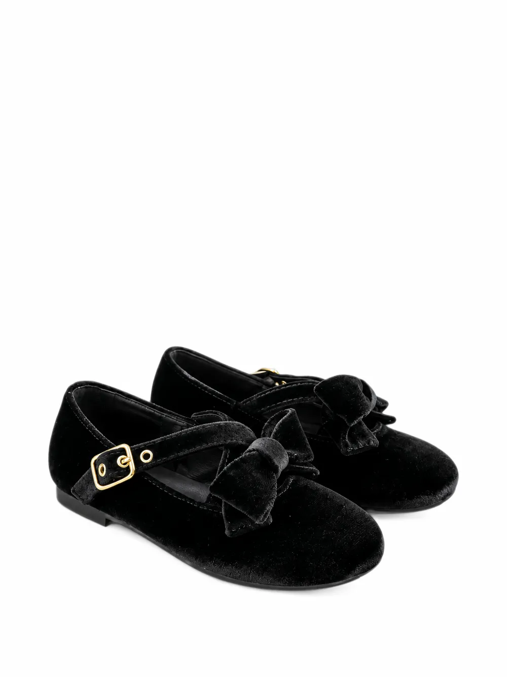 Florens bow-detail velvet ballet flats - Nero