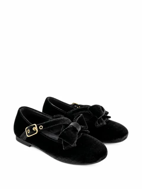 Florens bow-detail velvet ballet flats