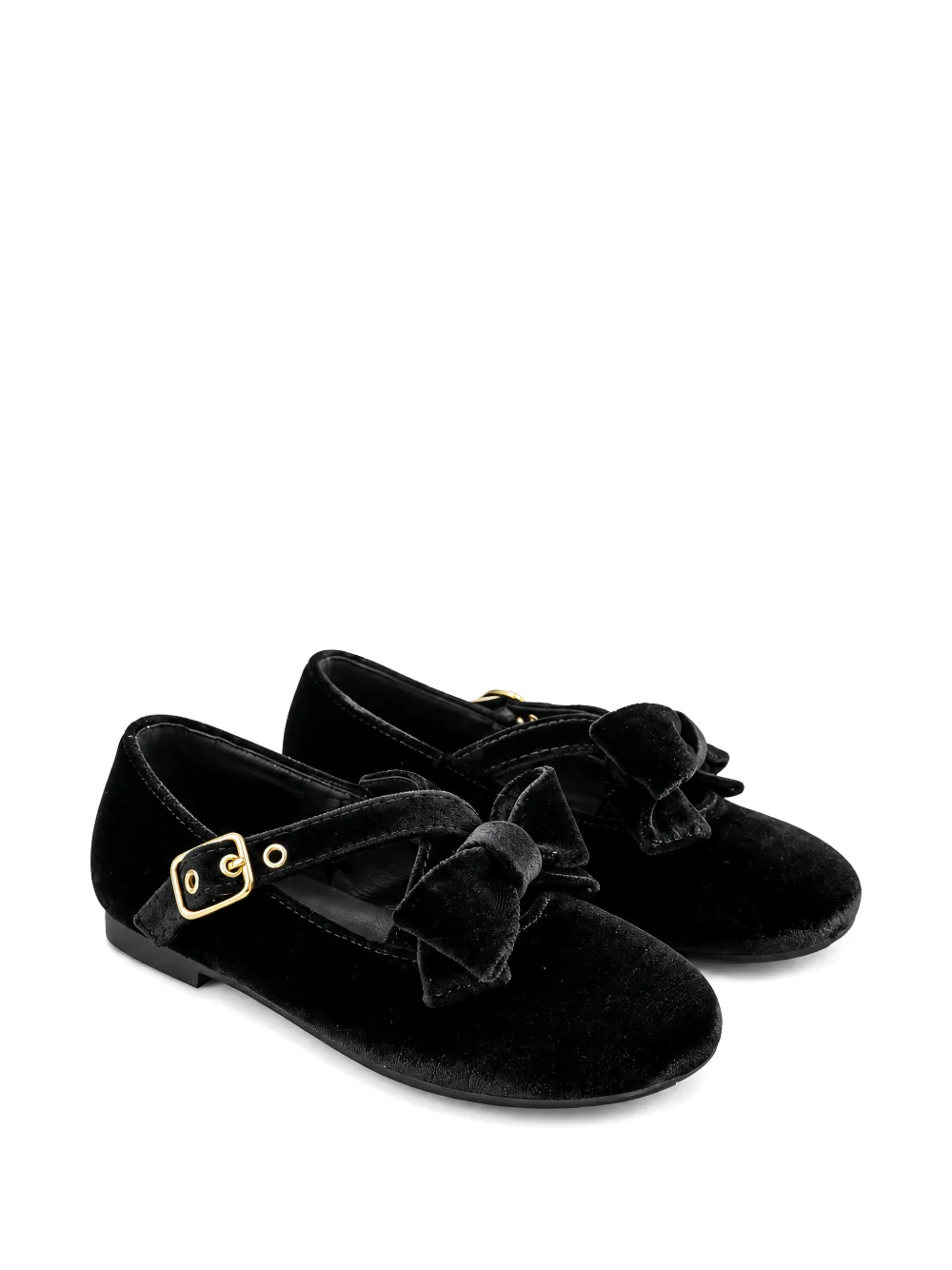 Florens bow-detail velvet ballet flats - Nero