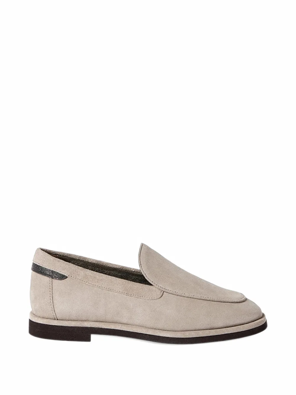 Brunello Cucinelli cuede loafers with Monili - Toni neutri