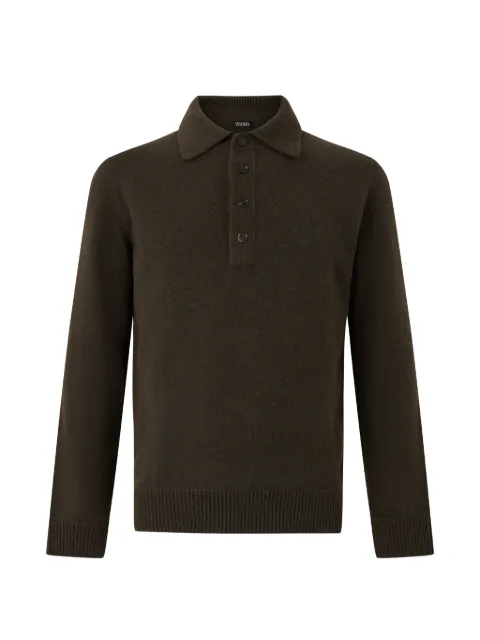 Zegna long-sleeve polo sweater