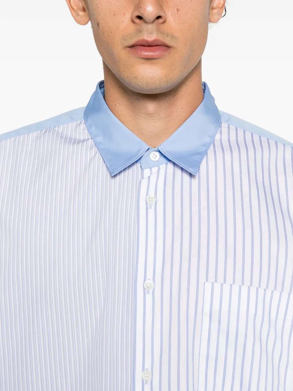 Comme Des Garçons Shirt vertical-stripe panelled shirt Wit