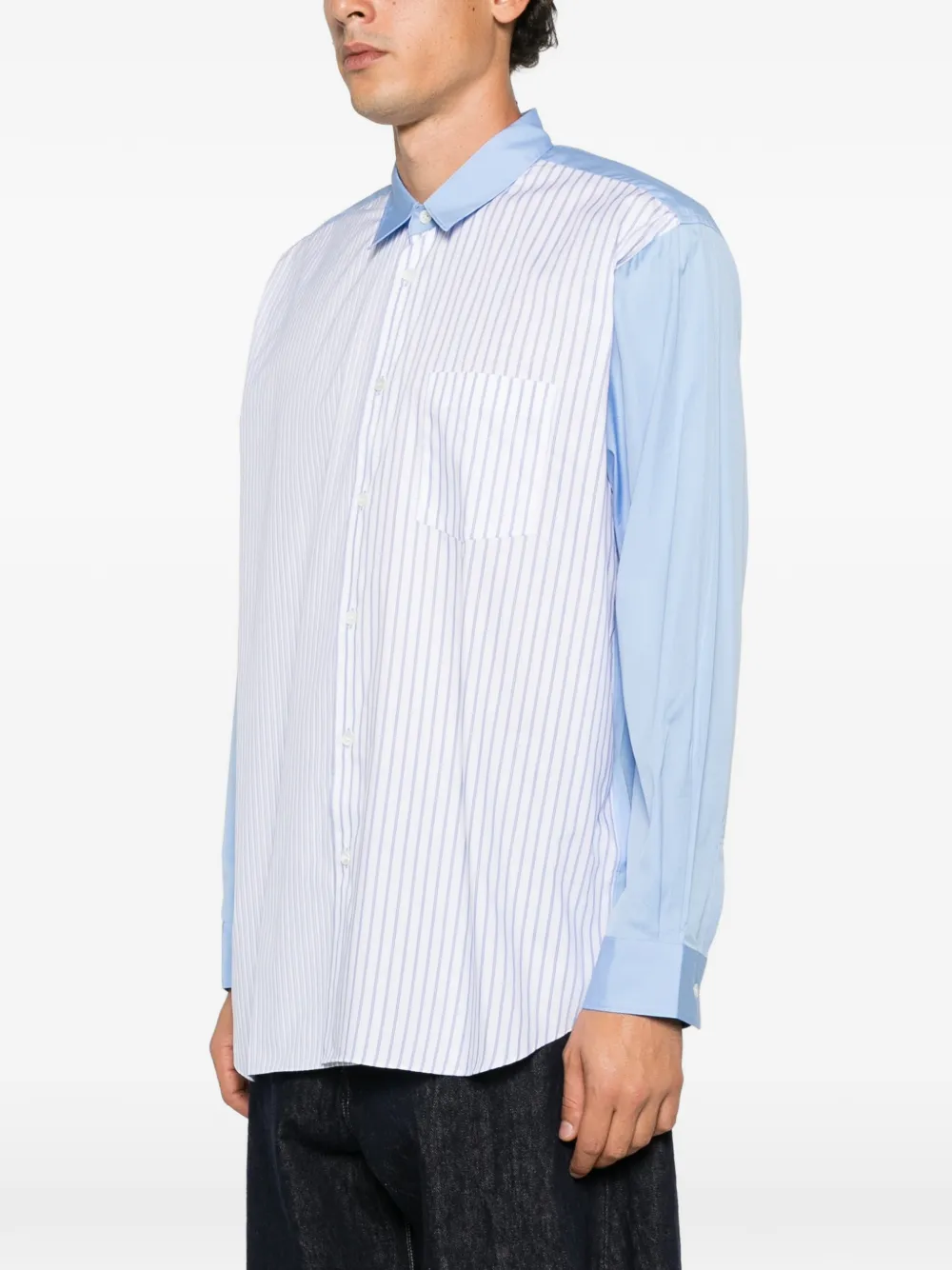 Comme Des Garçons Shirt vertical-stripe panelled shirt Wit