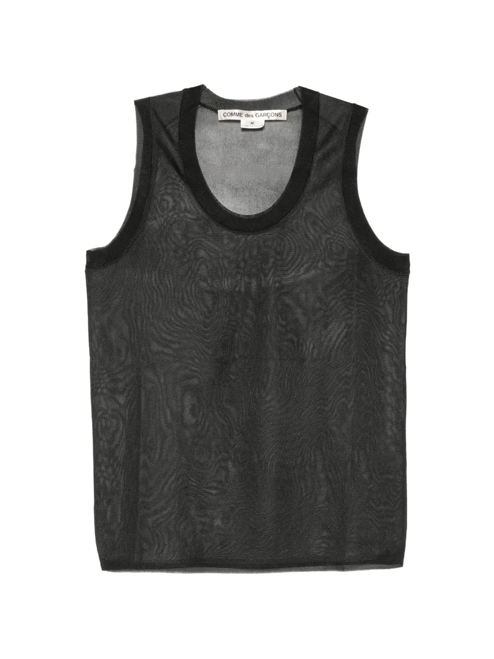 Comme Des Garçons sheer wood-grain-pattern T-shirt Zwart