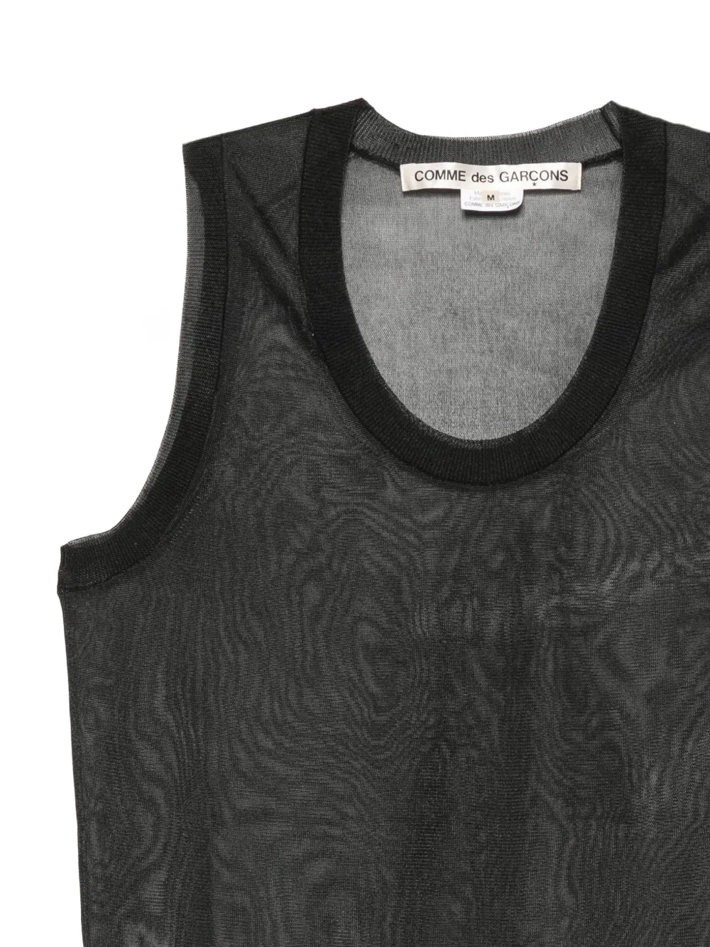 Comme Des Garçons sheer wood-grain-pattern T-shirt Zwart