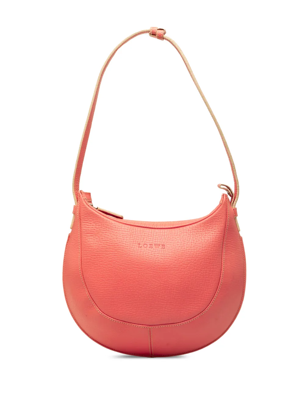 Loewe Pre-Owned 1990-2010 Embossed Leather Logo hobo bag - Rosa