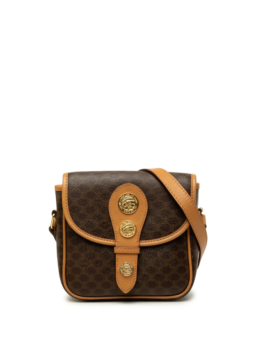 Celine Pre-Owned 20th Century Macadam Coated Canvas crossbody bag - Braun