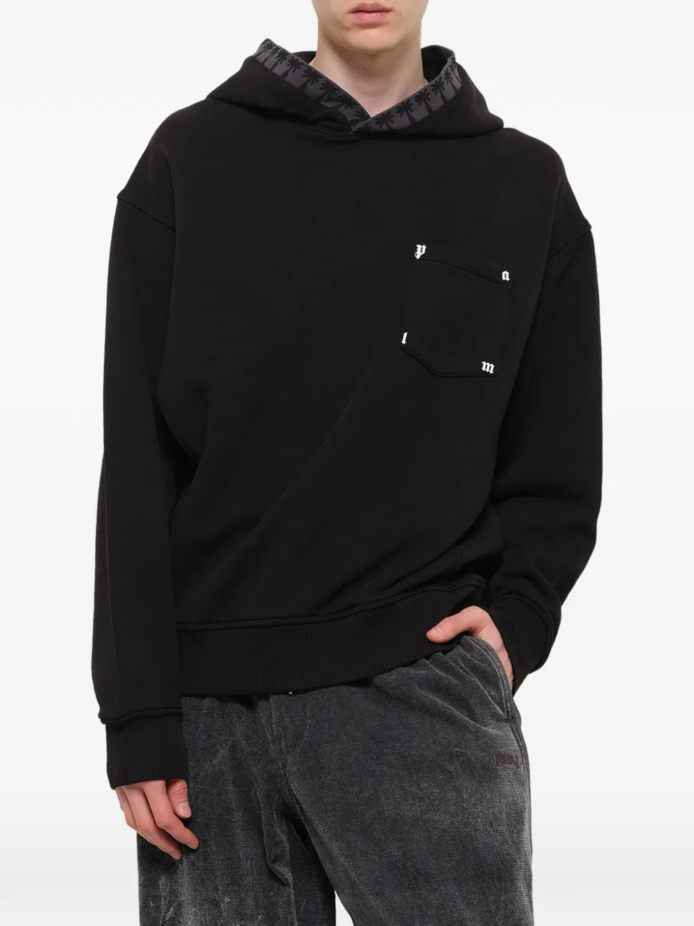 Palm Angels Palm Rib hoodie Zwart