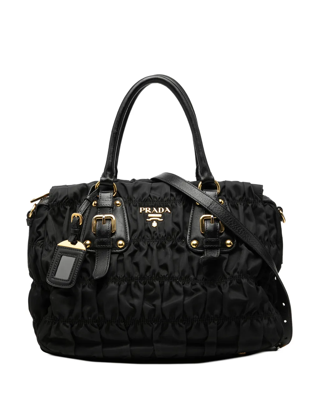 Prada Pre-Owned 2010-2026 Tessuto Gaufre satchel - Nero