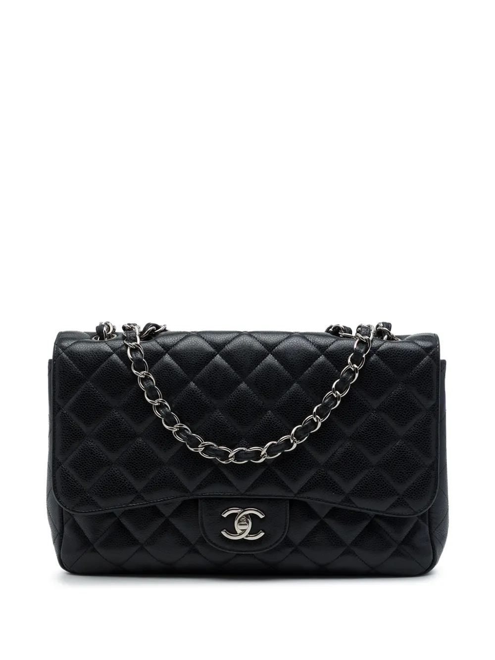 CHANEL Pre-Owned 2008-2009 Jumbo Classic Caviar Single Flap shoulder bag - Black